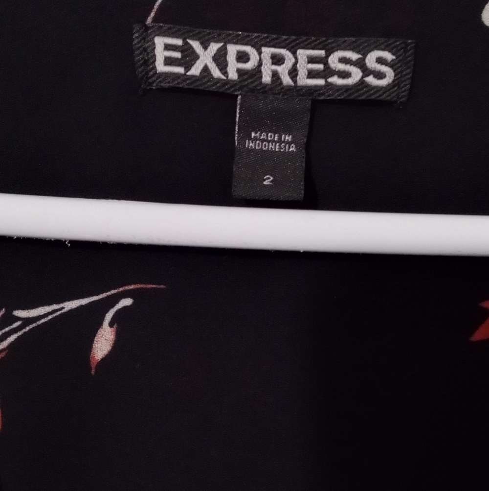 Express Black Jumpsuit with Purple and Red Floral - Picture 2 of 5